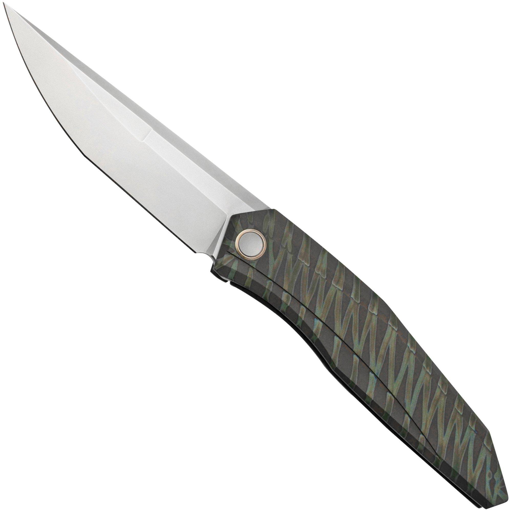 WE Knife Cybernetic WE22033-3 Tiger Stripe Pattern Flamed Titanium, Bead Blasted Limited Edition, zakmes