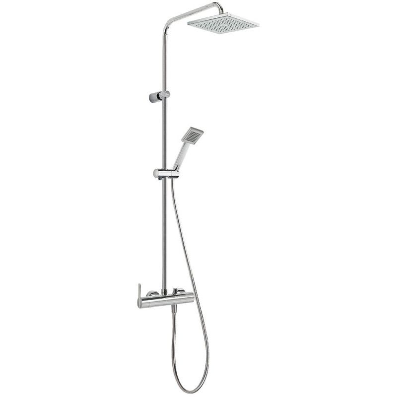 Tres Lex regendouche set opbouw met 20cm hoofddouche - Chroom - 08119301