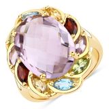 Rafaela Donata Ring Sterling Zilver Amethist Geelgoud 18.50 mm / maat 58