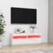 Maison Exclusive - Meuble TV avec éclairage LED, blanc laqué, 100x35x40 cm