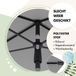Merkloos Rethink 180x120cm donkergrijs rechthoekige parasol