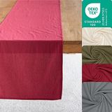 Halbach Seidenbänder Tafelloper groen (40 x 250 cm) - gecertificeerde tafelloper van 100% katoen - gemakkelijk te reinigen en ideaal voor dagelijks gebruik, tafelloper voor bruiloft of verjaardag
