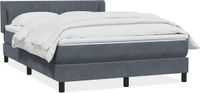 vidaXL Boxspringbed met matras, fluweel, donkergrijs, 160x210 cm