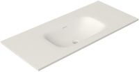 Saniclass Flow lavabo – 101x46x1.5cm – trop-plein – 1 vasque centrale – sans trous de robinetterie – surface solide blanc mat