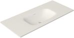 Saniclass Flow Meubelwastafel - 101x46x1.5cm - overloop - 1 wasbak midden - zonder kraangaten - solid surface wit mat