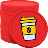 CombiCraft Koffie-To-Go consumptiemunten rood - Ø29mm enkelzijdig bedrukt - 100 stuks