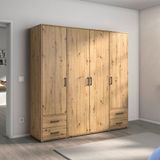 Rauch Voyager 4-deurs Kledingkast met Laden - Artisan Eiken