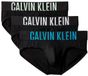 Calvin Klein Men's Hip Briefs - Black Bodies / White / Teal Breeze / Frozen - Logo Pattern - Microfiber - Size XL