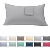 ECOMMERC3 2 kussenslopen, 50 x 75 cm, extra zacht en comfortabel, zilvergrijs, gemaakt in Spanje, ademend, gemakkelijk te wassen