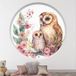 Chouettes Stickers Trompe L'Oeil Arche Ronde Enfants - Diamètre 80 cm