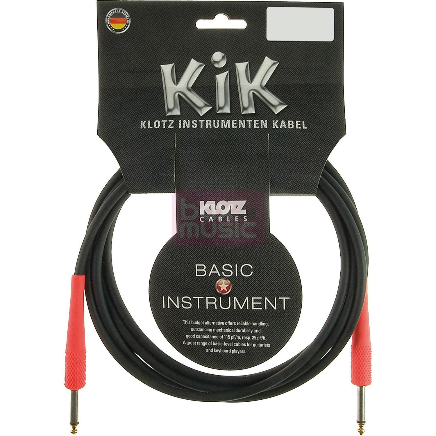 KLOTZ KIKC6.0PP3 jack 2p - jack 2p 6 meter instrumentenkabel