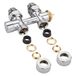 H|Set robinetterie radiateur bloc thermostatique 2 tubes droit 15mm | adaptateur 14mm