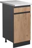 Vicco Keukenonderkast R-Line, Goudkleurig Eiken/Antraciet, 40 cm marmer werkblad