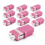 1aTTack.de 10x glasvezel keystone-connectoren OM4 (UPC of PC) LC duplex female naar LC duplex female multimode violet