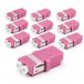 1aTTack.de 10x glasvezel keystone-connectoren OM4 (UPC of PC) LC duplex female naar LC duplex female multimode violet