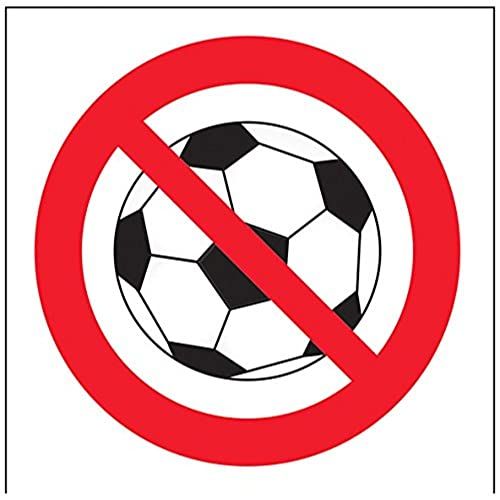 VSafety No Ball Games Prohibition Sign - 100mm x 100mm - Rigid Plastic