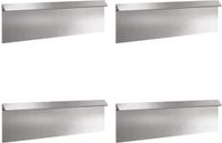vidaXL Slakkenhekje 4 st 100 x 3,5 x 25 cm roestvrij staal zilver