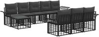 vidaXL Buiten bankenset 10 st Zwart en Donkergrijs Polyester