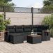 Maison Exclusive - Ensemble de jardin, 7 pièces, avec coussins, noir, en polyrotin