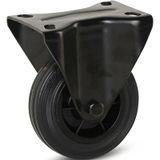 Meso Rubber bokwiel zwart 100x84mm 75kg Bouwhoogte 128mm