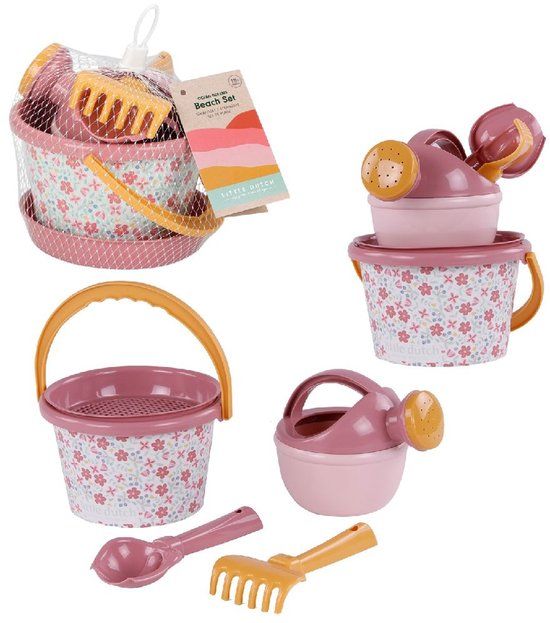 Little Dutch Strandset Pink Flower 5-delig