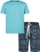 Phil & Co. Berlin Phil & Co Heren Shortama Korte Pyjama Set Lichtblauw/Donkerblauw Gebloemd - Maat XL