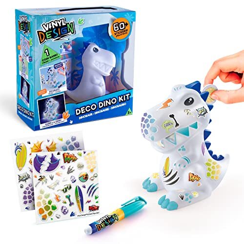 canal toys Style 4 Ever – figuur dinosaurus om te versieren vinyl design – spaarpot fosforescerend – OFG 238 groen