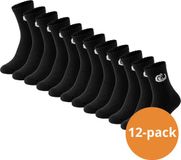 Vinnie-G Sportsokken Zwart - 12 paar Zwarte Crew Sokken - Unisex - Maat 43/46