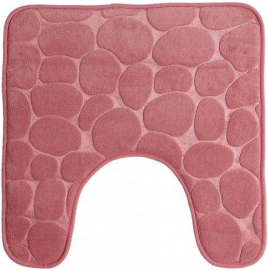 Urban Living Badkamerkleedje/wc badmat tapijt - memory foam - oud roze - 49 x 49 cm
