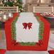 PETTI Artigiani Italiani - Kersttafelloper, kerstloper, keukenloper 140 x 40 cm, kerstloper elegante rode strik, 100% Made in Italy