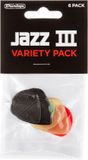 Médiators Dunlop PVP103 Jazz III Variety Plectrum 6-Pack
