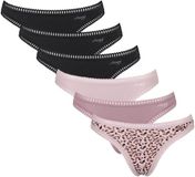 Sloggi GO Crush String C6P Set van 6 Zwart/Roze Panterprint Katoen/Elastaan Dames XL
