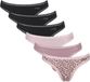 Sloggi GO Crush String C6P Set van 6 Zwart/Roze Panterprint Katoen/Elastaan Dames XL