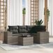 Maison Exclusive - Ensemble de meubles de jardin 5 pièces avec canapé et coussins, gris, en polyrotin