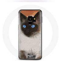 Maniacase Etui voor Samsung galaxy S9 plus Siamees zwart wit blauwe ogen