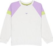 Roxy Swell Spirit Sweatshirt Meisjes Coconut Milk Katoen Ronde Hals Lange Mouw Regular Fit Colorblock