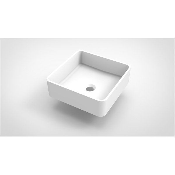 Arcqua Case opbouw waskom vierkant 37x37cm mat wit WAS111015