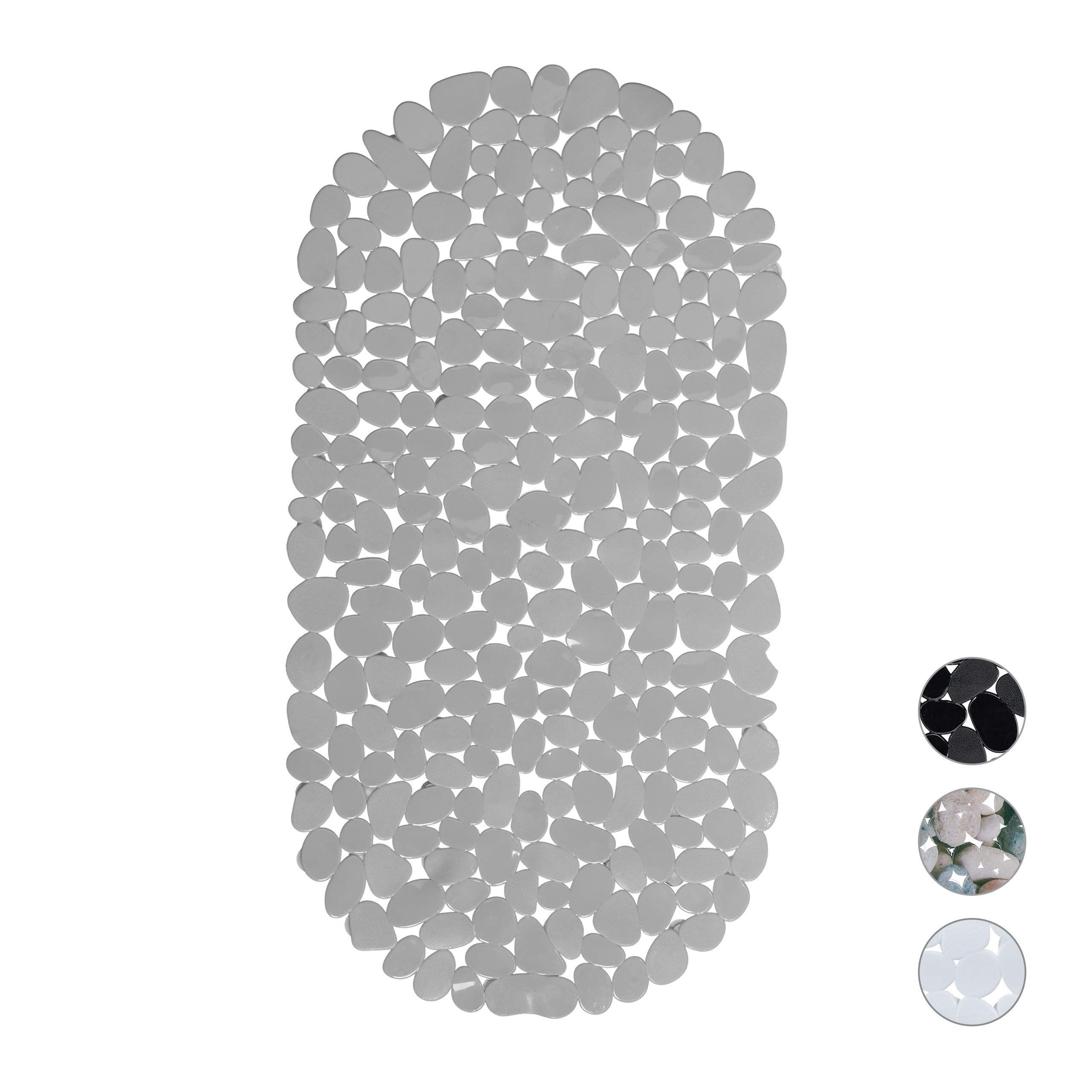 Relaxdays anti slip douchemat - antislipmat - anti slip badmat - met zuignappen - voor bad grijs