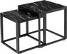 PRAVEN Table basse - aspect marbre noir