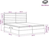 vidaXL Lit plateforme LED avec matelas Crème Tissu 200 x 200 cm
