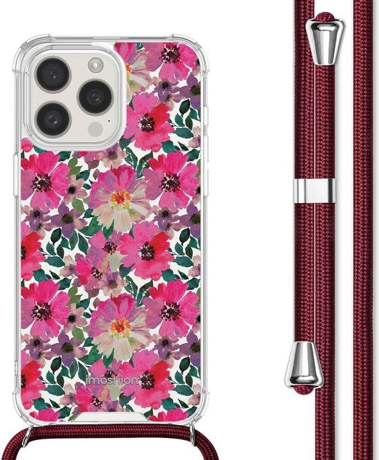 iMoshion Hoesje iPhone 15 Pro - Flower Water - Back Cover met Koord
