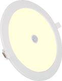 Aigostar Downlight LED Slim - PIR Bewegingssensor 360° - Inbouw Rond 24W - Blanc Chaud 3000K - Blanc Mat - Ø240mm