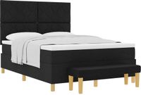 vidaXL Boxspring bed met kussen met hoofdeinde Zwart 200 x 160 cm Stof