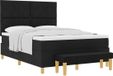 vidaXL Boxspring bed met kussen met hoofdeinde Zwart 200 x 160 cm Stof