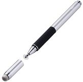 DrPhone SX Pro V6 Stylus Pen met Side Grip - Precision Disc Capacitief - Geschikt voor Tablets / Telefoons - Universeel - Zilver