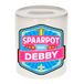 Bellatio Decorations Kinder spaarpot met naam - Debby - keramiek - met dop - wit