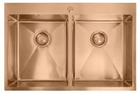 Rea - Stalen Spoelbak Joel Brush Copper zonder keukenkraan - 83 x 55 x 22,5 cm
