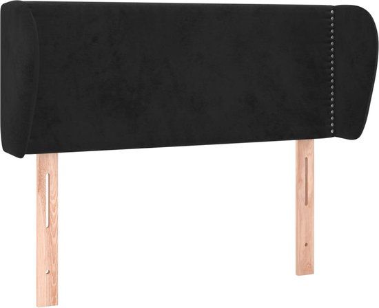 vidaXL Hoofdbord met randen 93x23x78/88 cm fluweel zwart
