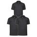 Fruit of the Loom Set van 3 poloshirts voor heren, zwart.