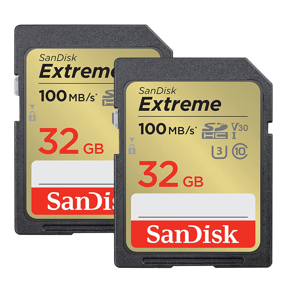 Sandisk SDHC Extreme 32GB 100MB/s V30 2-pack